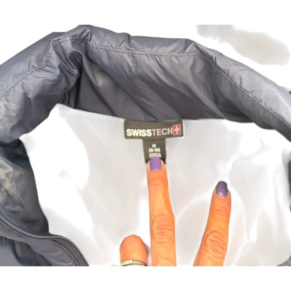 SWISS+TECH Women's Blue Quilted Hooded Puffer Jacket Size M 8-10 - Picture 6 of 7